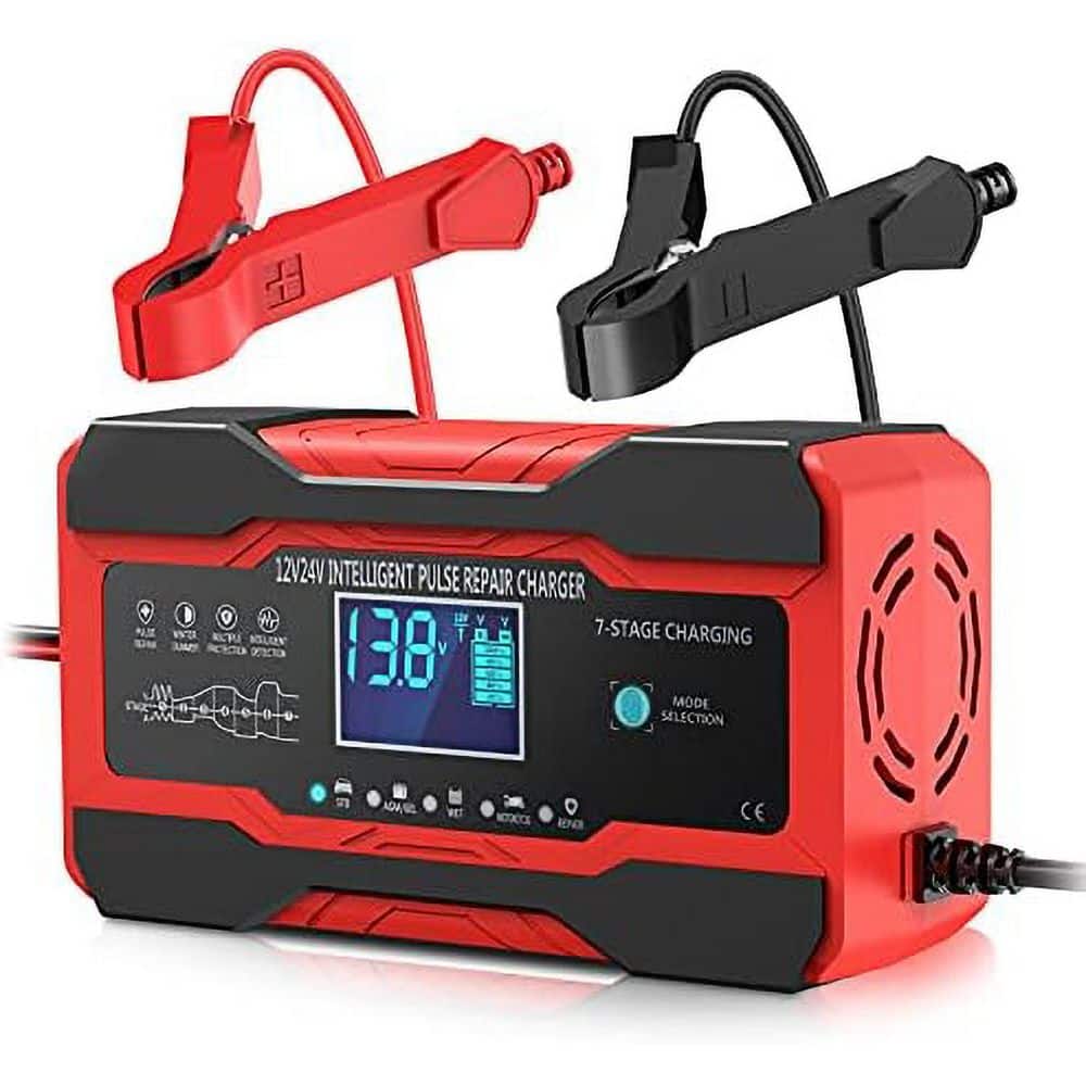 Unbranded 10-Amp 12V 24V Smart Car Charger Maintainer Trickle Charger Desulfator LCD Temp Compensation 1 Piece