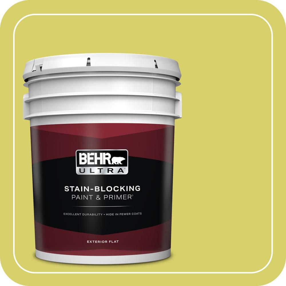 BEHR ULTRA 5 gal. #P340-4 Lime Tree Flat Exterior Paint & Primer