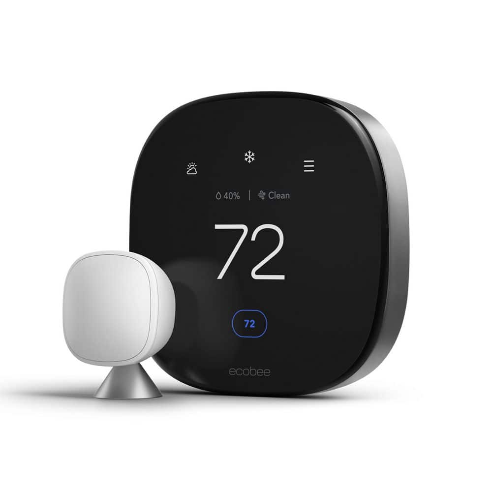 ecobee Smart Thermostat Premium with Smart Sensor and Air Quality Monitor Wifi Works with Siri, Alexa, Google Assistant