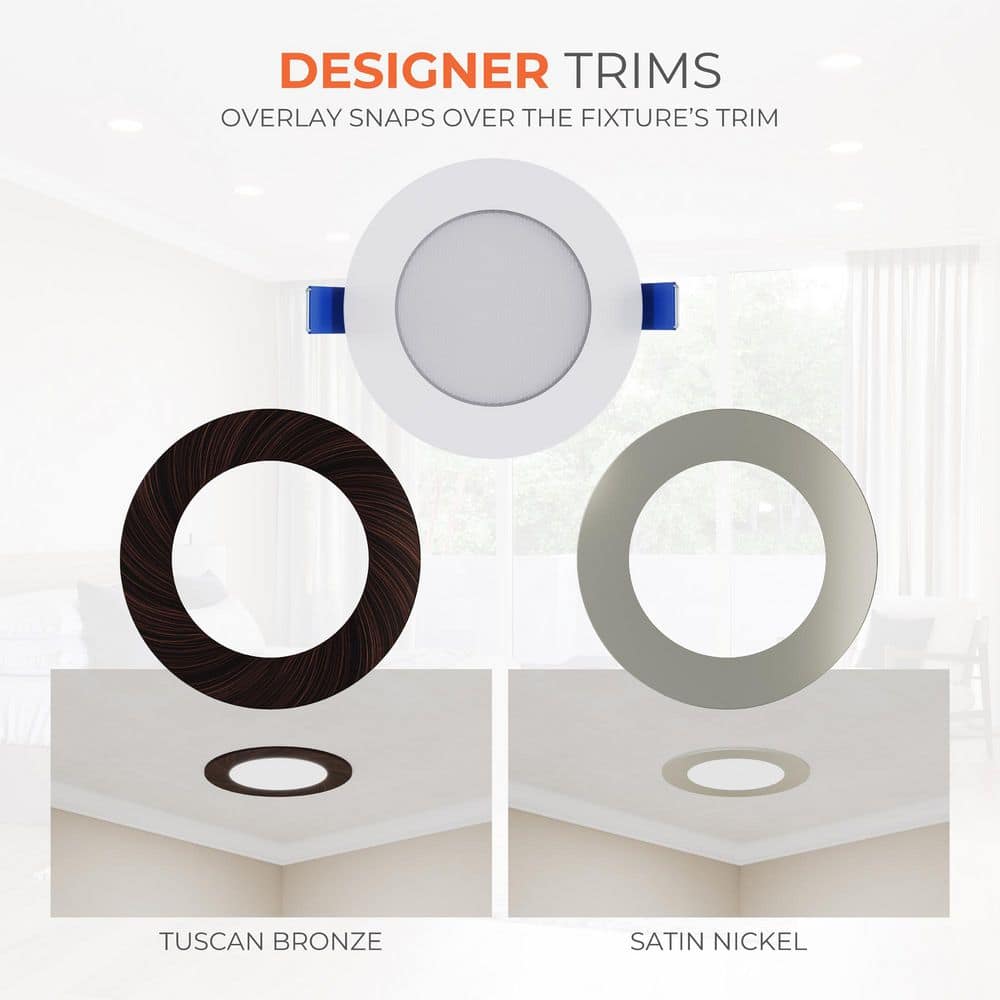 HALO 1-Pack 4 in. Selectable for Use in New Construction/Remodel/Retrofit Installation, Integrated LED Downlight w/2 Trims (4)