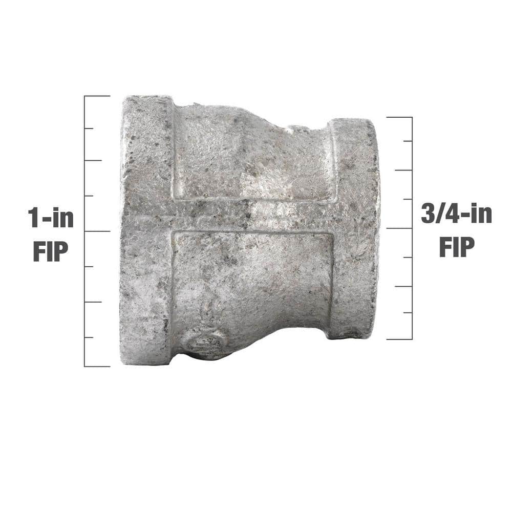 Southland 1 in. x 3/4 in. Galvanized Malleable Iron Reducing Coupling Fitting (4)
