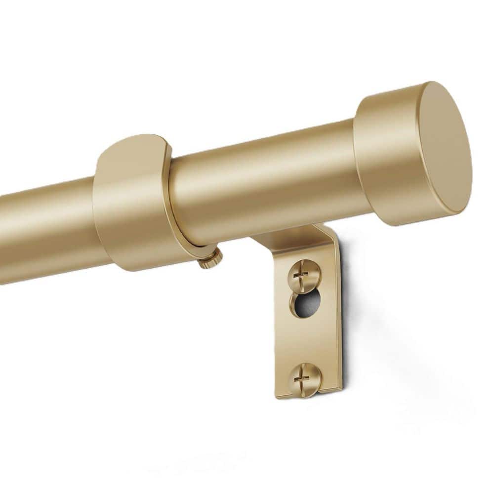 Numhew 36 in. to 88 in. Iron Adjustable Tension Shower Curtain Rod with End Cap Style Design in Gold, Up to 30 pounds (2)