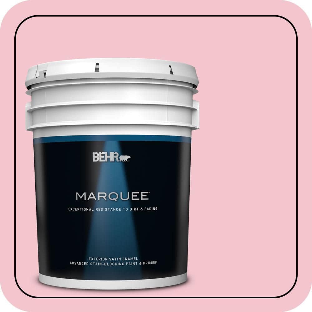 BEHR MARQUEE 5 gal. #P150-2 Energetic Pink Satin Enamel Exterior Paint & Primer