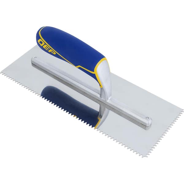 QEP 11 in. x 4-1/2 in. Stainless Steel Blade for Dry Wall, Mosaic, Engineered Wood and Cove Base V-Notched Flooring Trowel (2)