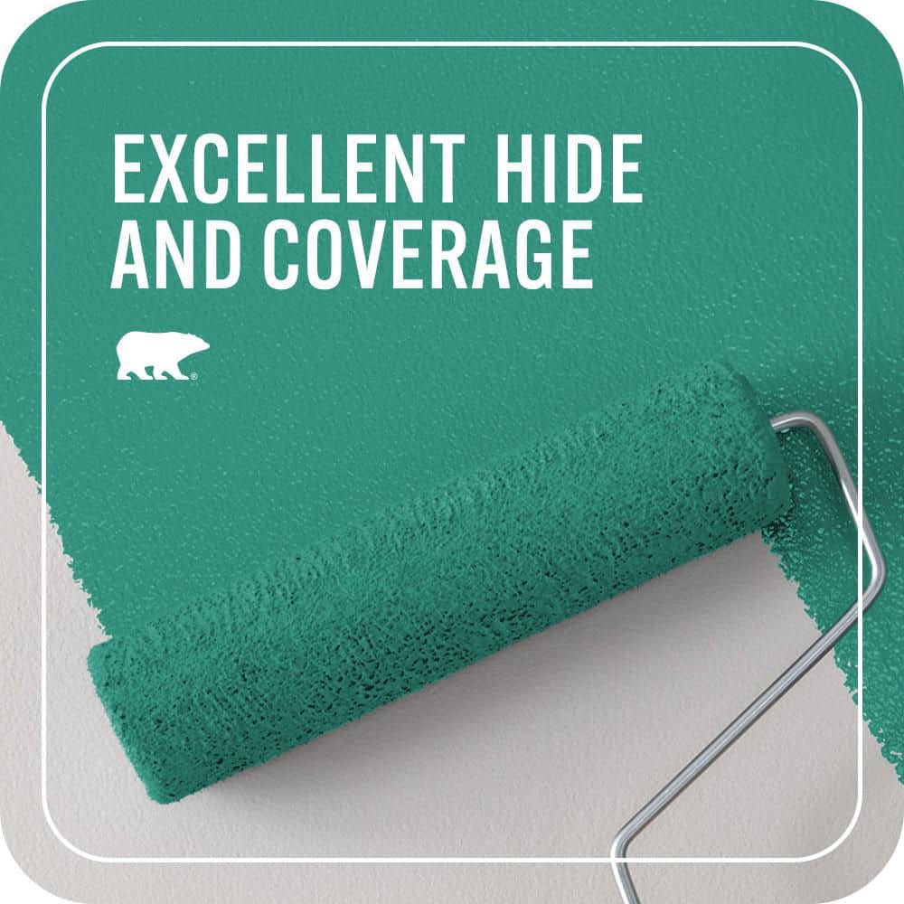 BEHR PREMIUM PLUS 1 qt. #P440-6 Esmeralda Flat EcoMix Plant-Based Interior Paint & Primer (2)