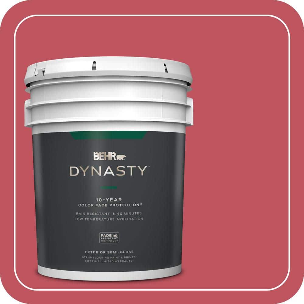 BEHR DYNASTY 5 gal. #P140-6 Hibiscus Flower Semi-Gloss Exterior Stain-Blocking Paint & Primer