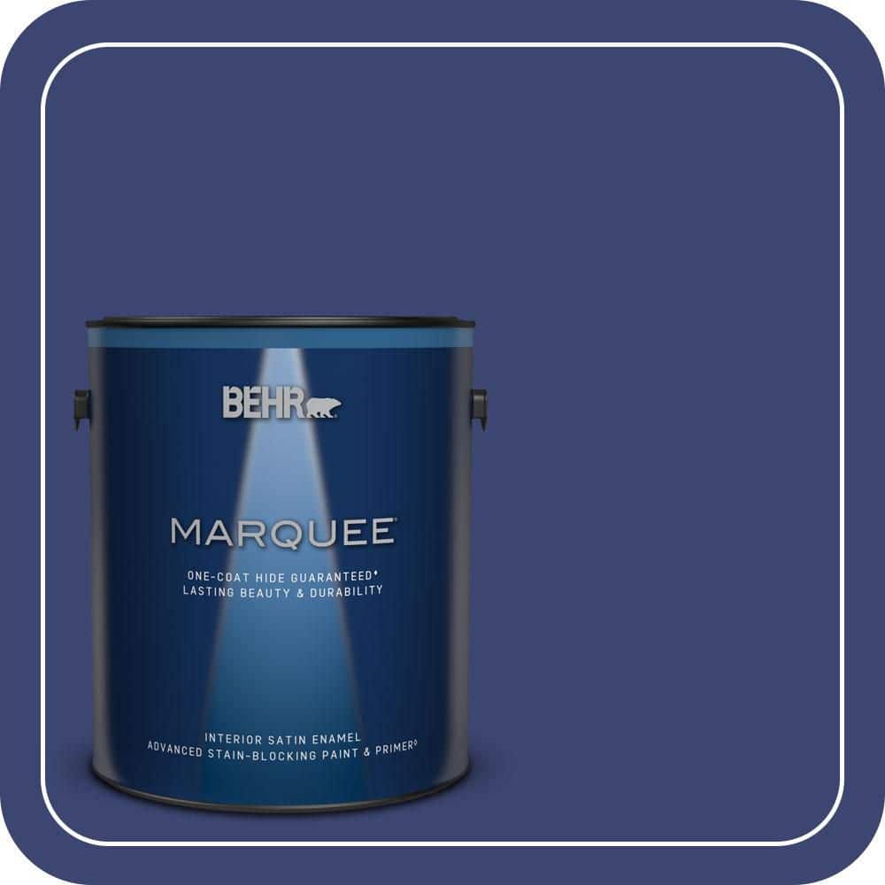 BEHR MARQUEE 1 gal. #T18-18 Constellation Blue Satin Enamel Interior Paint & Primer (1)