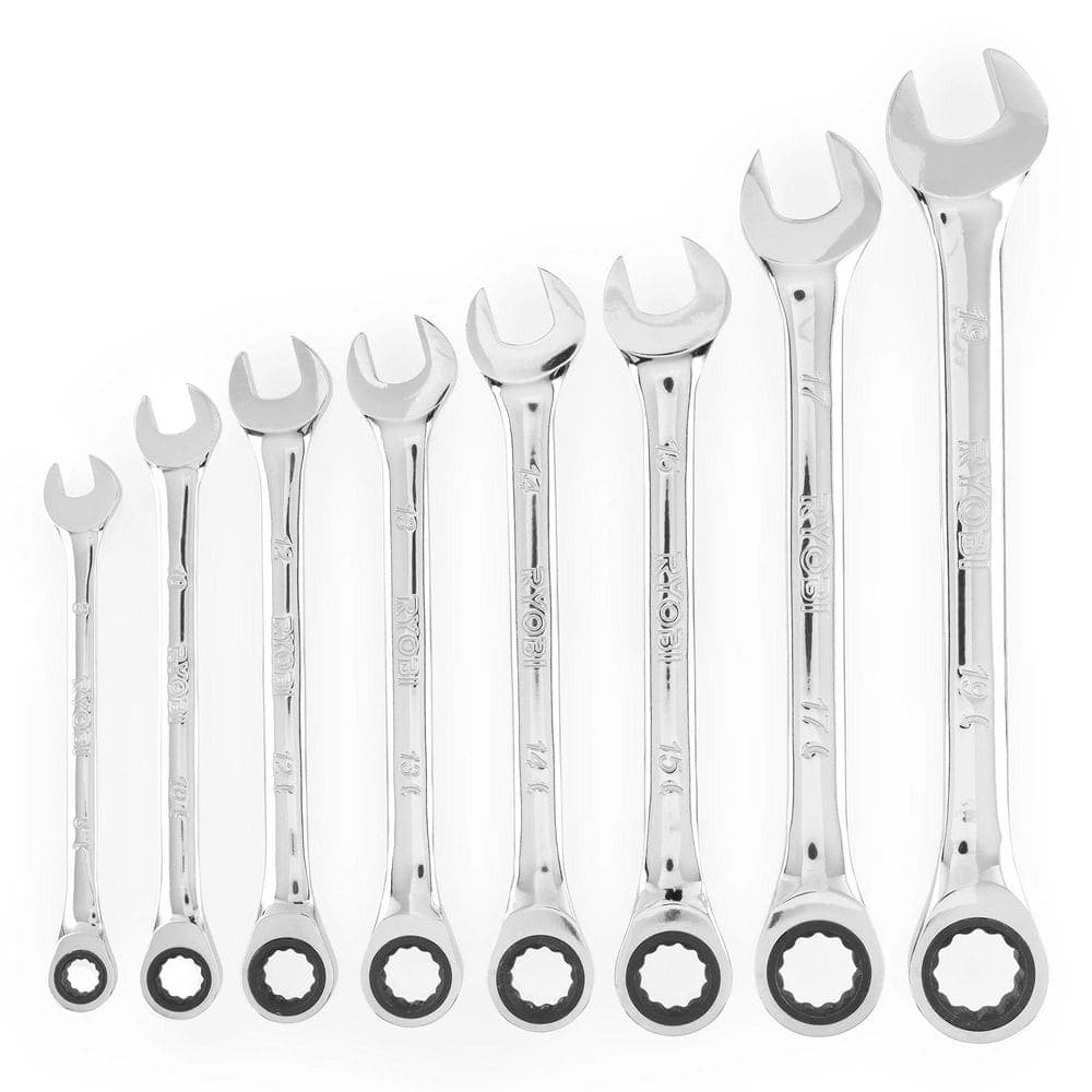 RYOBI 8-Piece Ratcheting Combination Wrench Set (3)