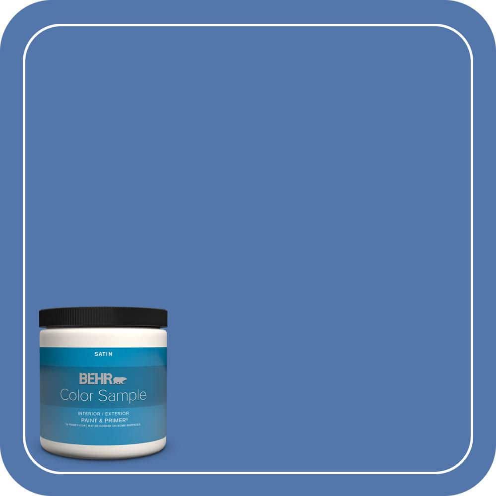 BEHR PREMIUM PLUS 8 oz. #590B-6 Flying Fish Satin Enamel Interior/Exterior Paint & Primer Color Sample
