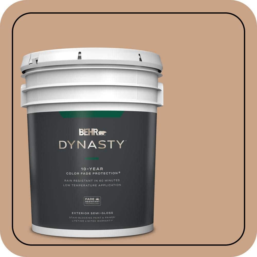 BEHR DYNASTY 5 gal. #S230-4 Granola Semi-Gloss Enamel Exterior Stain-Blocking Paint & Primer