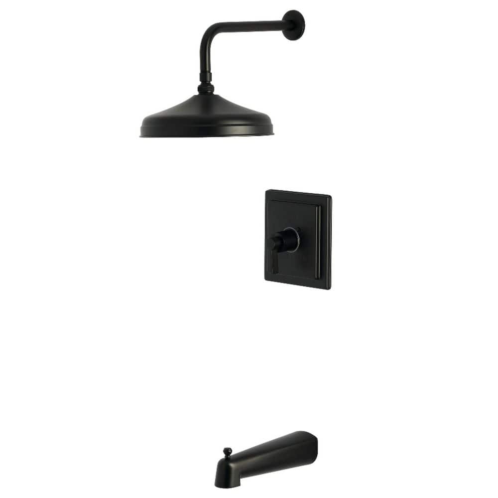 Kingston Brass NuvoFusion 1-Handle 1-Spray Tub and Shower Faucet 1.8 GPM in Matte Black (1)