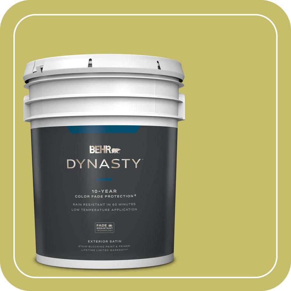 BEHR DYNASTY 5 gal. #P350-5 Go Go Lime Satin Enamel Exterior Stain-Blocking Paint & Primer