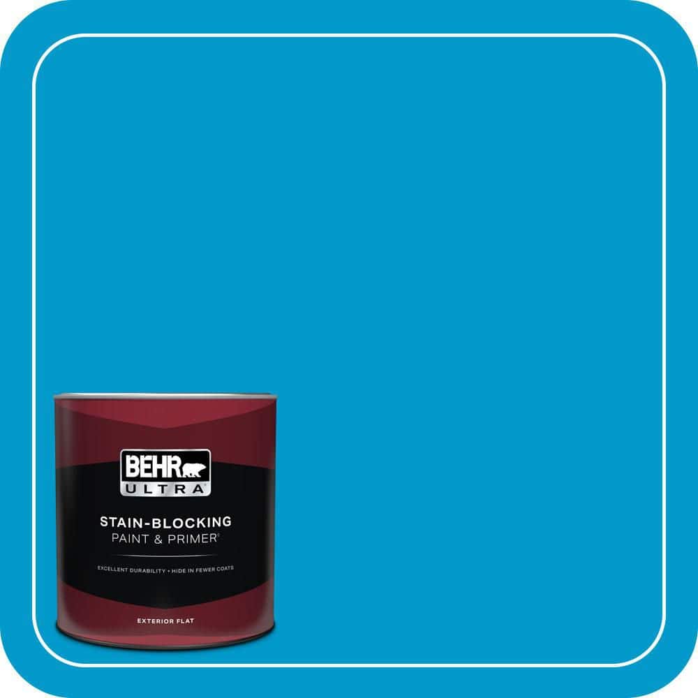 BEHR ULTRA 1 qt. #550B-6 Isle of Capri Flat Exterior Paint & Primer