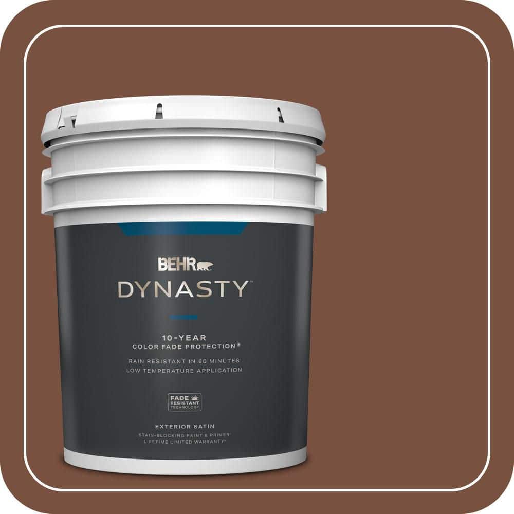 BEHR DYNASTY 5 gal. #S200-7 Earth Fired Red Satin Enamel Exterior Stain-Blocking Paint & Primer