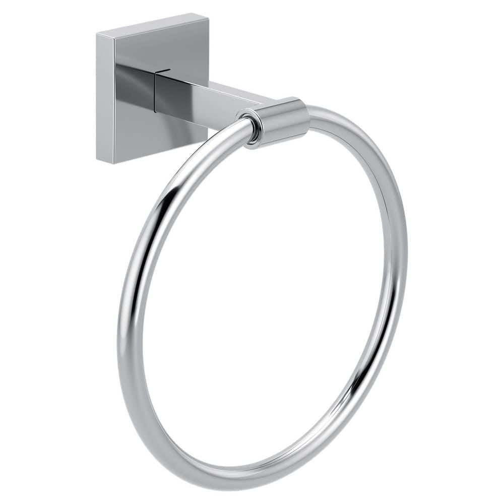 MOEN Triva 3.13 in. W x 6.75 in. H x 3.13 in. D Wall Mounted Bathroom Towel Ring in Chrome (2)