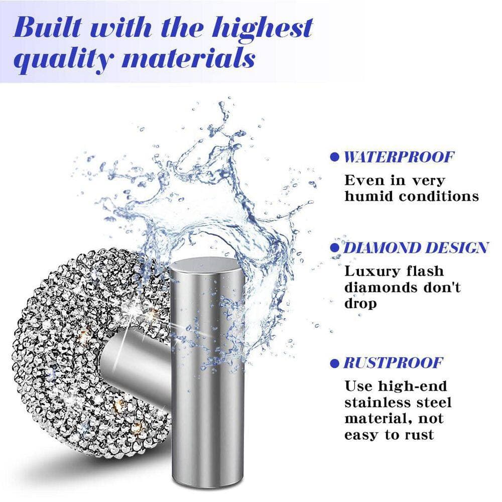 KHKFY Stainless Steel 2 Pack Shine Wall Mount Towel Hooks with Crystal Accents, Duty Coat and Robe Hangers (3)