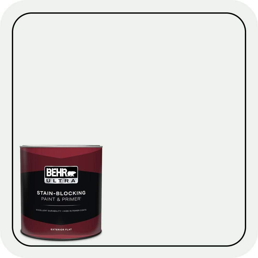 BEHR ULTRA 1 qt. #W-D-500 Cascade White Flat Exterior Paint & Primer