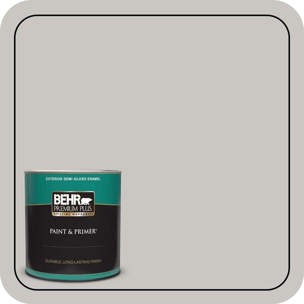 BEHR PREMIUM PLUS 1 qt. #MQ2-59 Silver City Semi-Gloss Enamel Exterior Paint & Primer