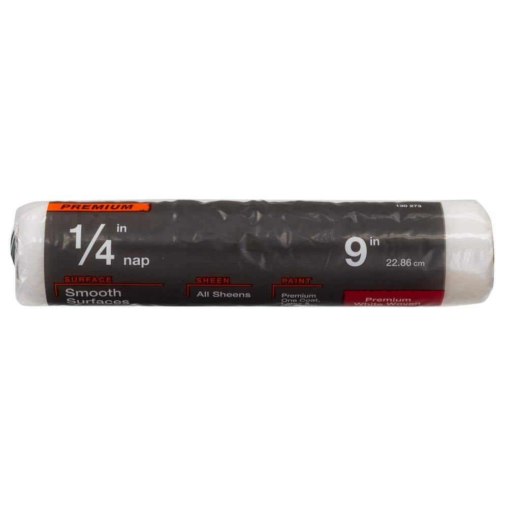 PRIVATE BRAND UNBRANDED Premium 9 in. x 1/4 in. Shed Resistant White Woven Paint Roller Cover