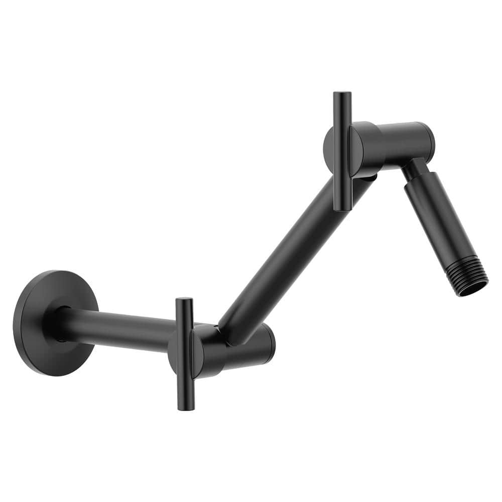 MOEN Adjustable Straight Shower Arm - Pivoting 16 in. Reach in Matte Black (1)