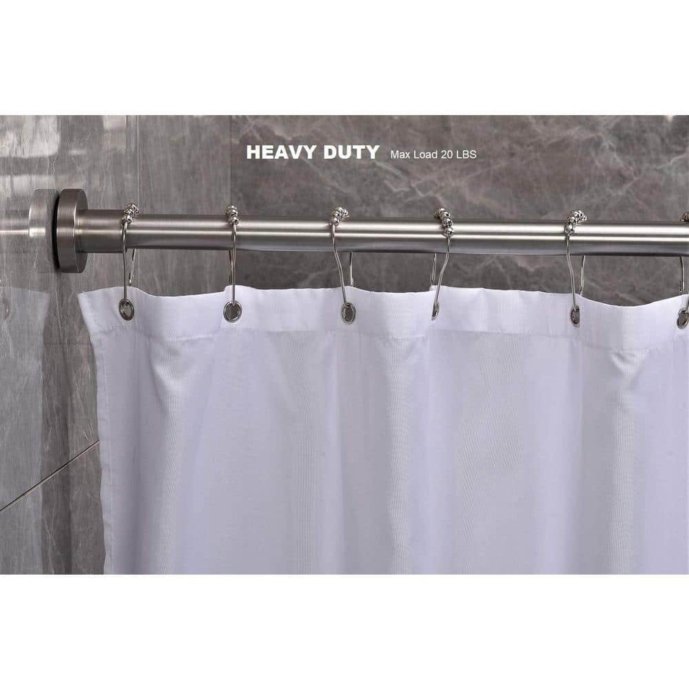 Dyiom Tension Curtain Rod 43-73 In. Brushed Nickel, Never Rust and Non-Slip and Heavy Duty Shower Curtain Rod (2)