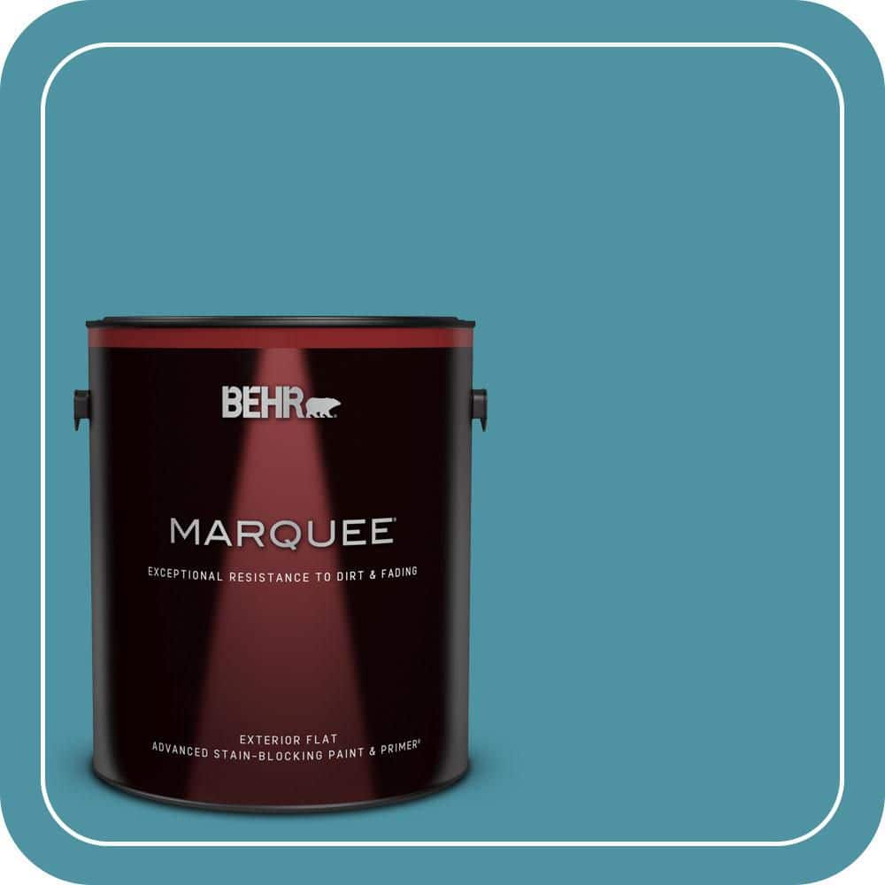 BEHR MARQUEE 1 gal. #530D-6 Teal Bayou Flat Exterior Paint & Primer (1)