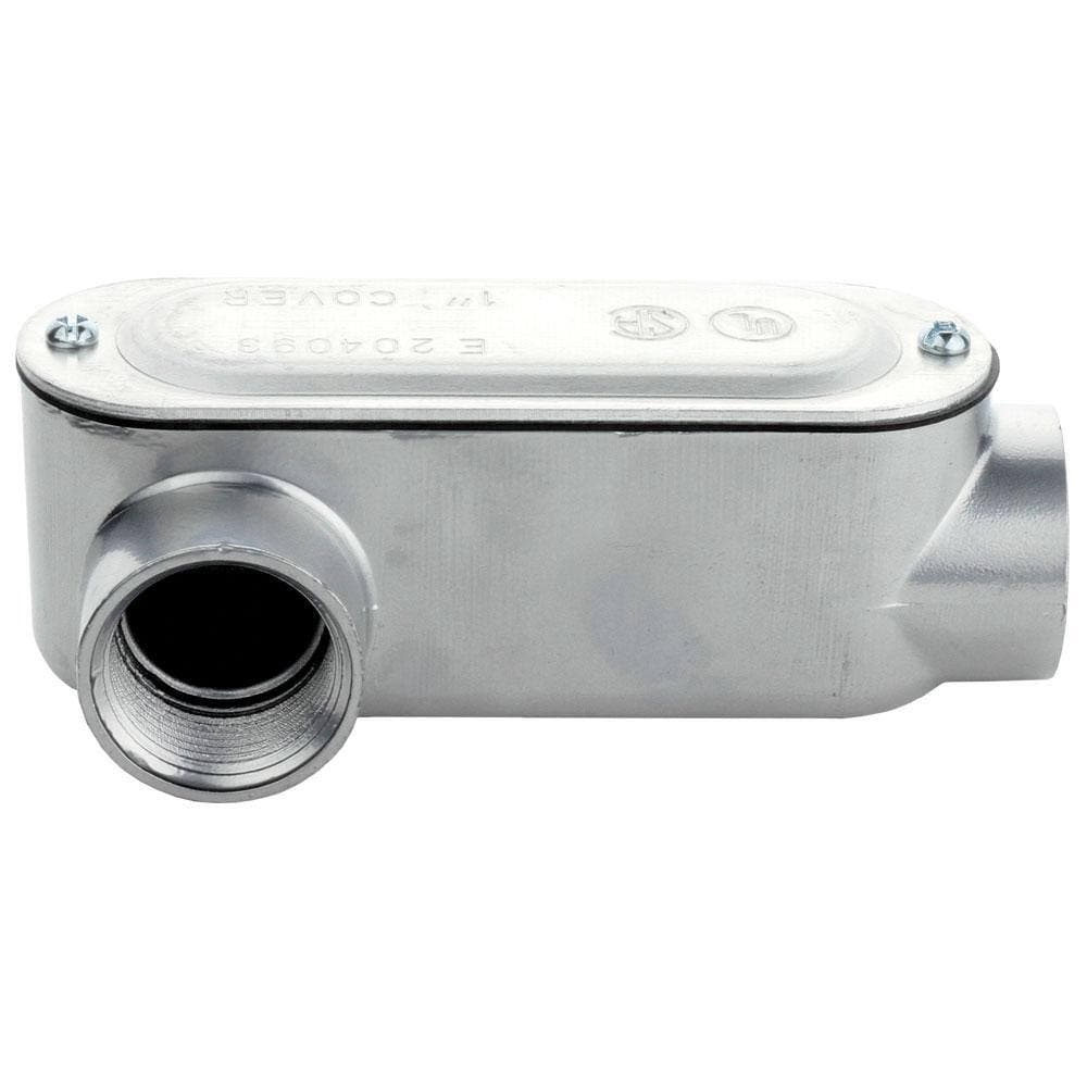 Commercial Electric 1 in. Rigid Metal Conduit (RMC) Threaded Conduit Body with Stamped Cover (Type LR) (3)