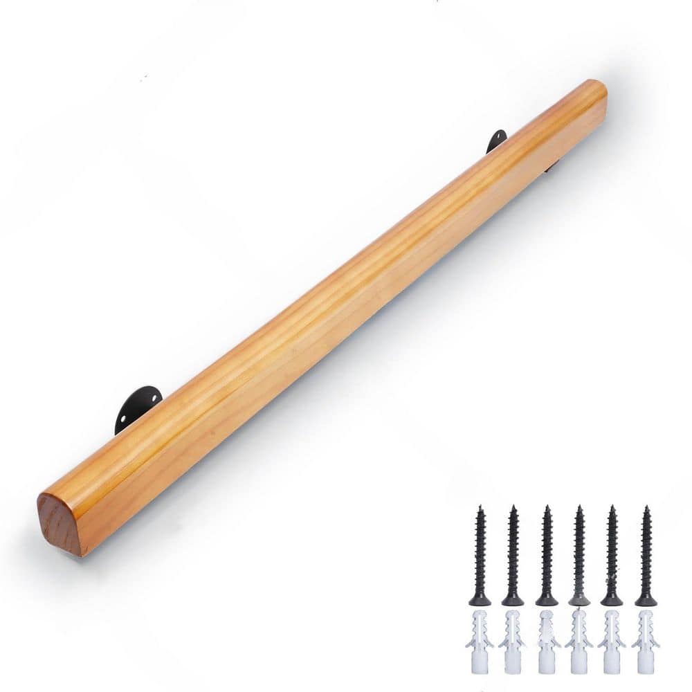 NVNOO 4 ft. Non-Slip Wooden Staircase Handrail for Home Garden Corridor Lofts Kindergarten Guardrail Decking Railings (1)