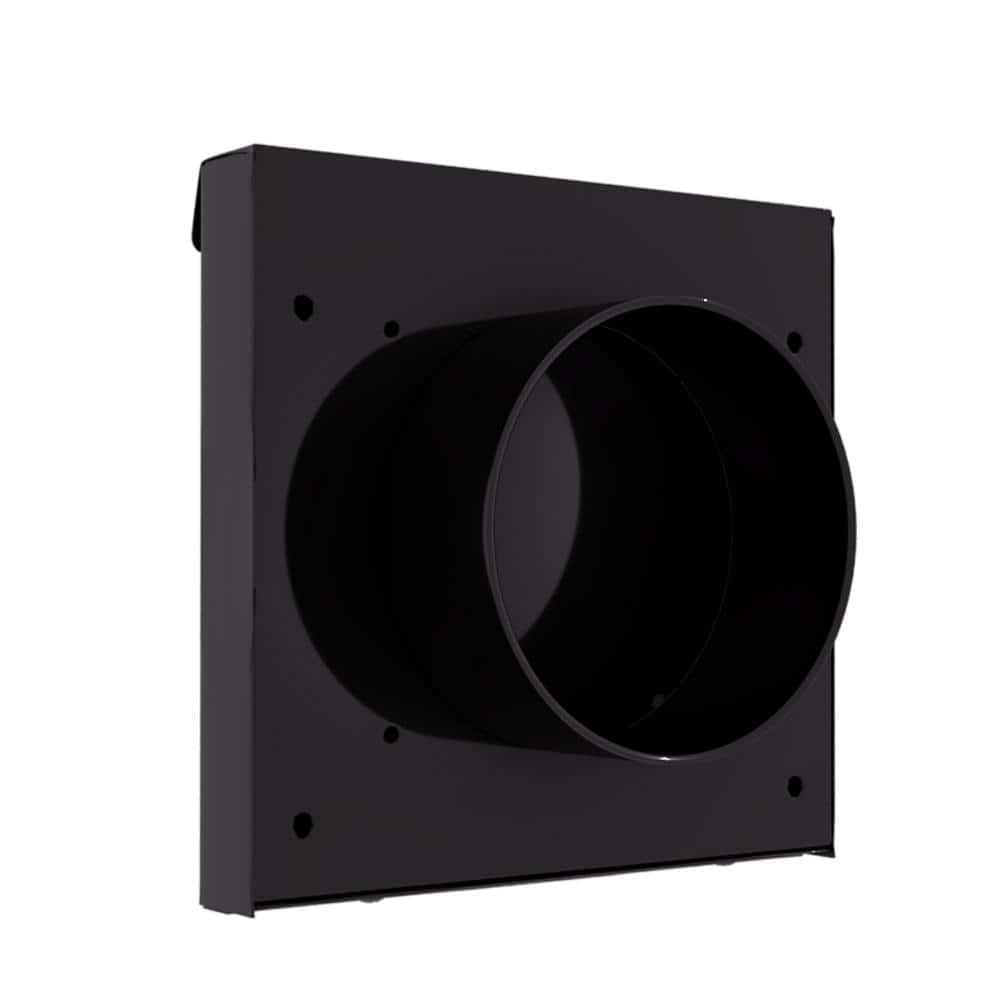 DryerWallVent 4 in. Powder Coated Steel Black Dryer Vent (3)