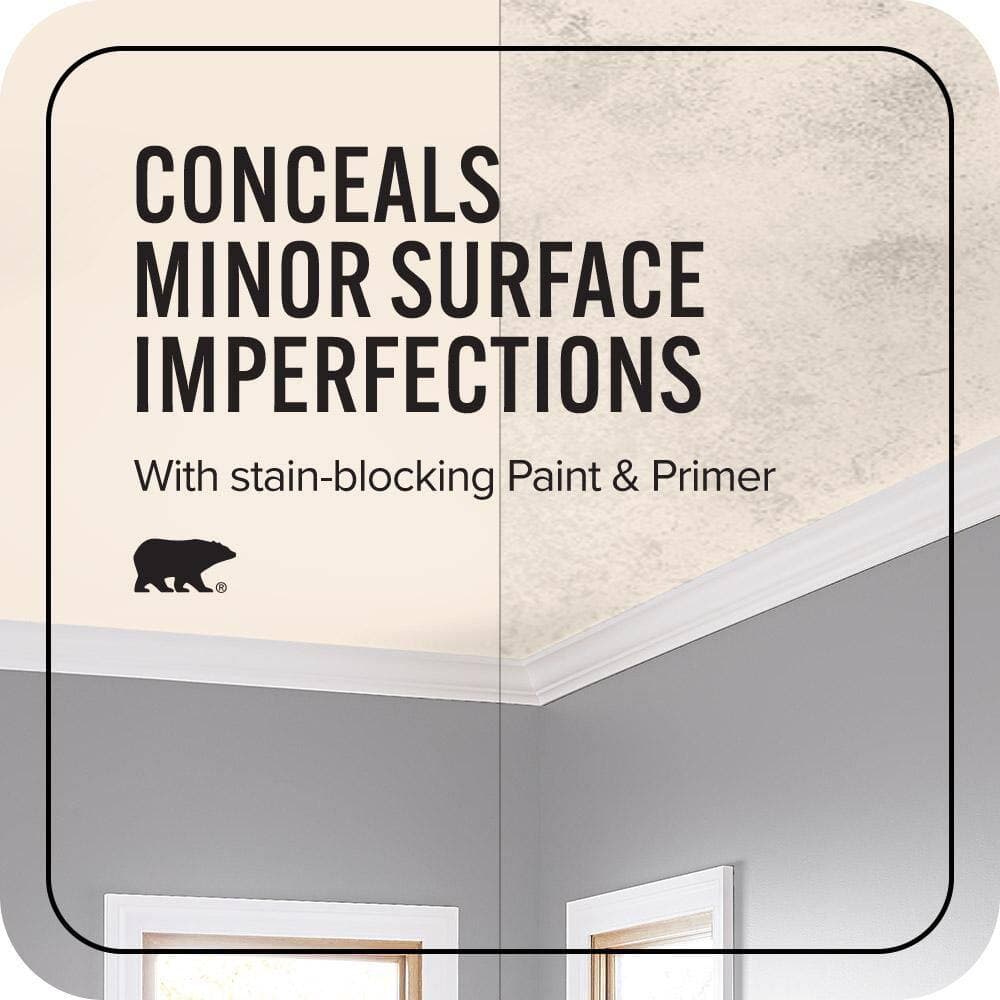 BEHR ULTRA 1 gal. #RD-W15 Cotton Sheets Ceiling Flat Interior Paint with Primer (4)