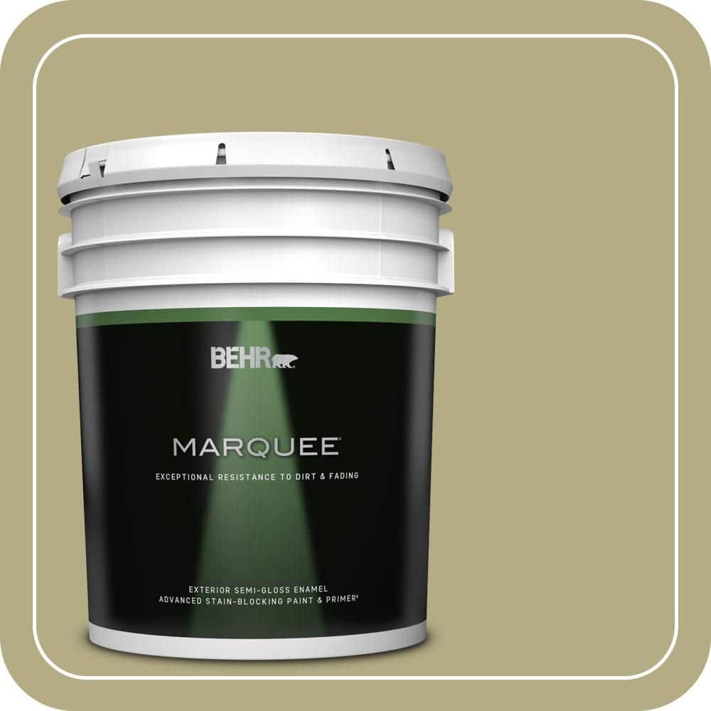 BEHR MARQUEE 5 gal. #PPU9-08 Tarragon Tease Semi-Gloss Enamel Exterior Paint & Primer