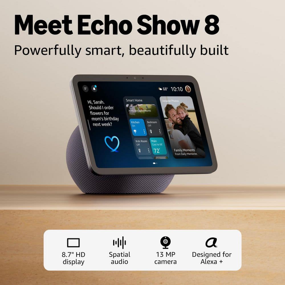 Amazon Echo Show 8 Vibrant HD 8.7 in. Display with Spatial Audio, Designed for Alexa+, Graphite (3)
