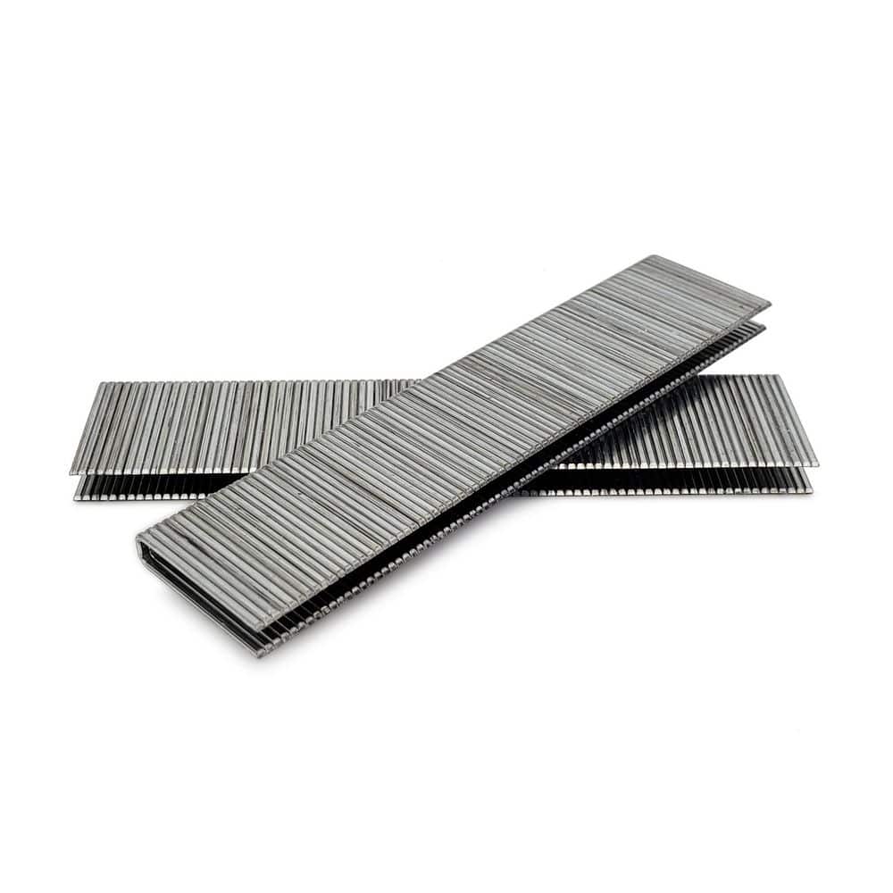 POWERNAIL 1 in. x 1/4 in. Crown x 18-Gauge Glue Collated Narrow Crown Staples for Woodwork and Flooring (5000 per Box) (3)