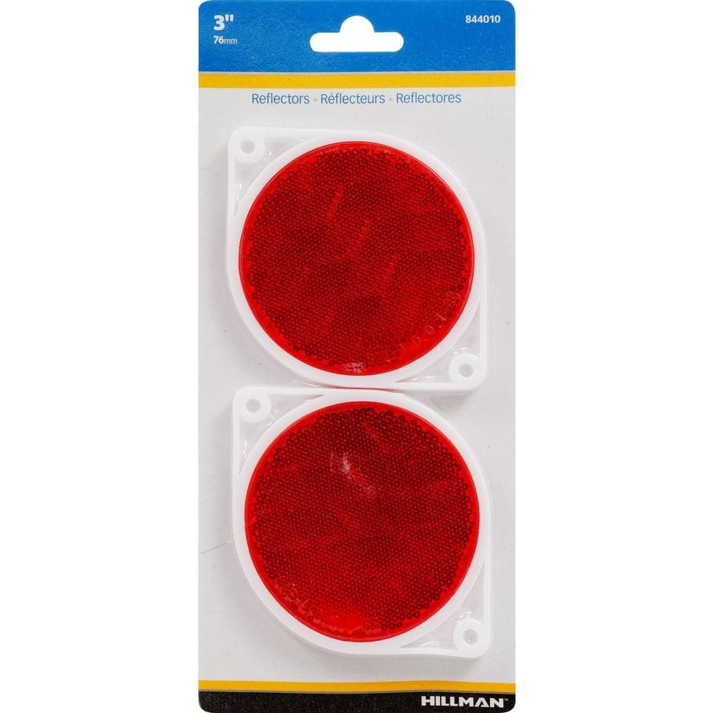 The Hillman Group 3 in. Round Reflectors (2-Pack)