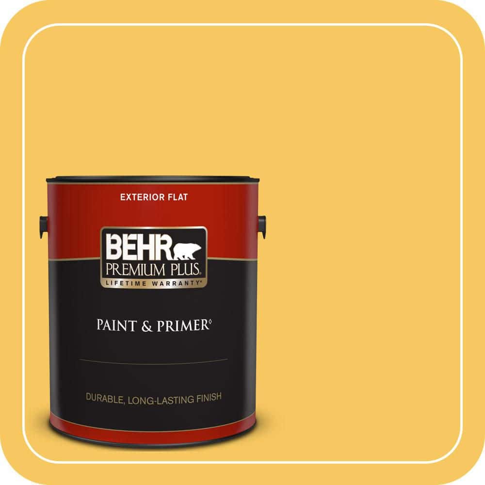 BEHR PREMIUM PLUS 1 gal. #P280-5 Little Sun Dress Flat Exterior Paint & Primer