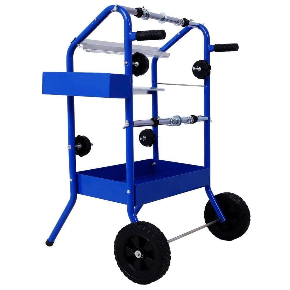 Miscool Ami Blue Mobile 18 in. Multi-Roll Masking Paper Machine with Storage Trays Industrial Use Hand Trucks (1)