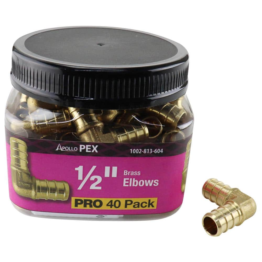 Apollo 1/2 in. Brass PEX-B Barb 90-Degree Elbow Pro Pack (40-Pack) (1)