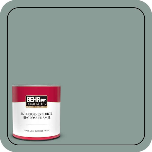 BEHR PREMIUM PLUS 1 qt. #490F-5 Cloud Burst Hi-Gloss Enamel Interior/Exterior Paint & Primer (2)