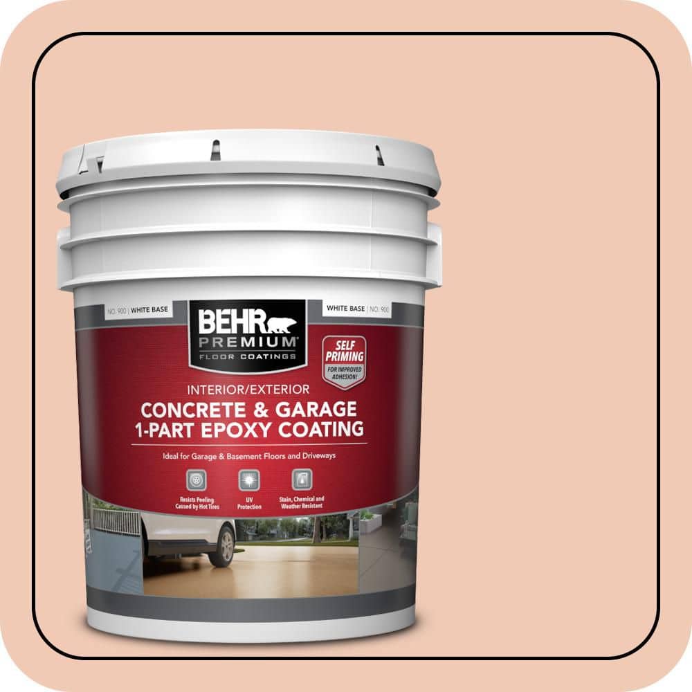 BEHR PREMIUM 5 gal. #M200-2 Fruit Salad Self-Priming 1-Part Epoxy Satin Interior/Exterior Concrete and Garage Floor Paint (1)