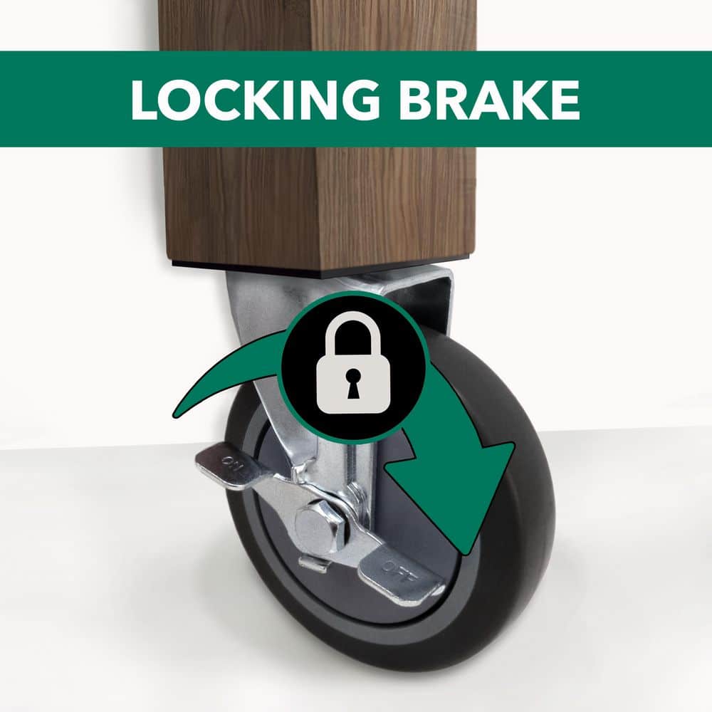 Everbilt 5 in. Gray Rubber Like TPR and Steel Swivel Plate Caster with Locking Brake and 350 lb. Load Rating (4)
