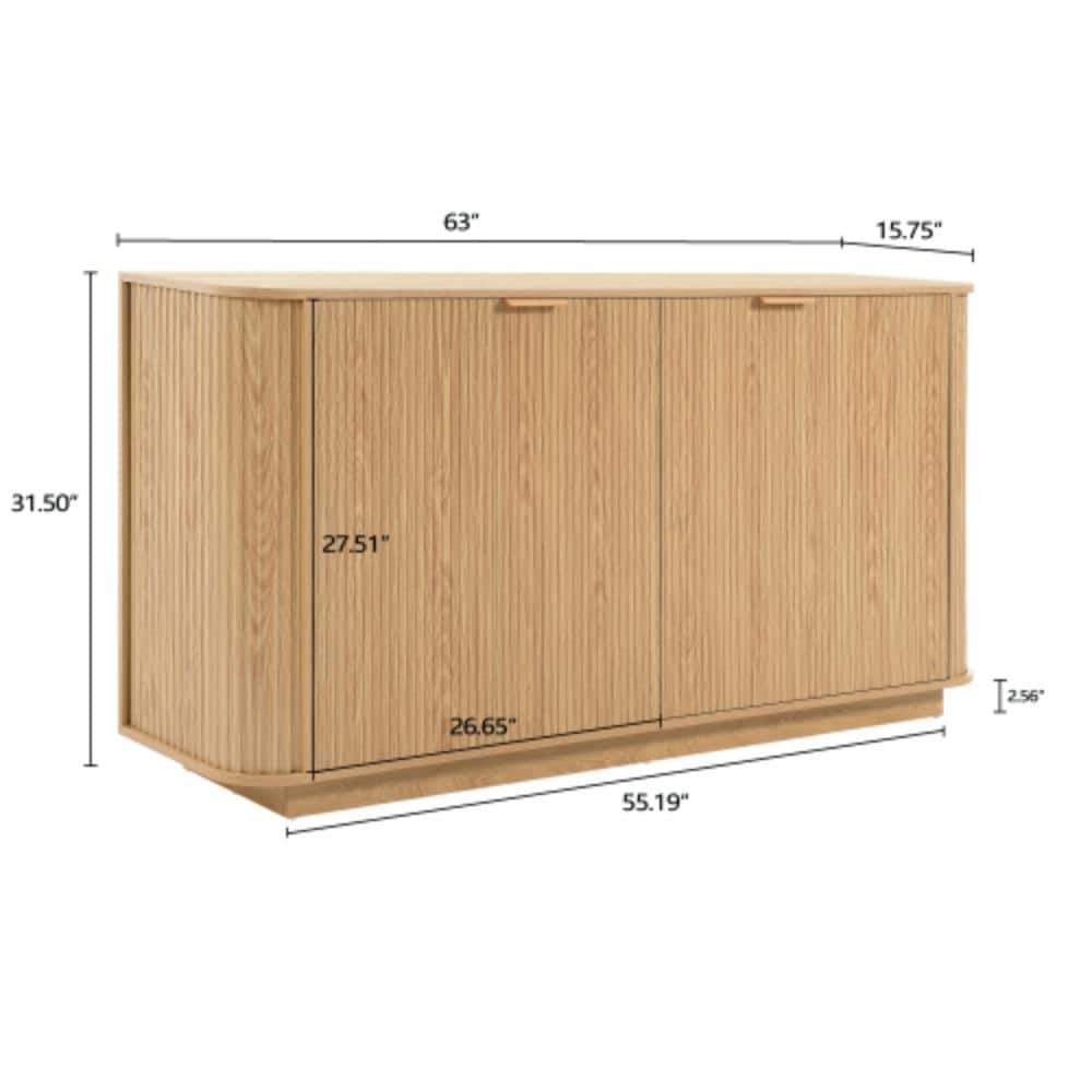 Unbranded 63 in. W x 15.75 in. D x 31.5 in. H Bathroom Brown Linen Cabinet (2)