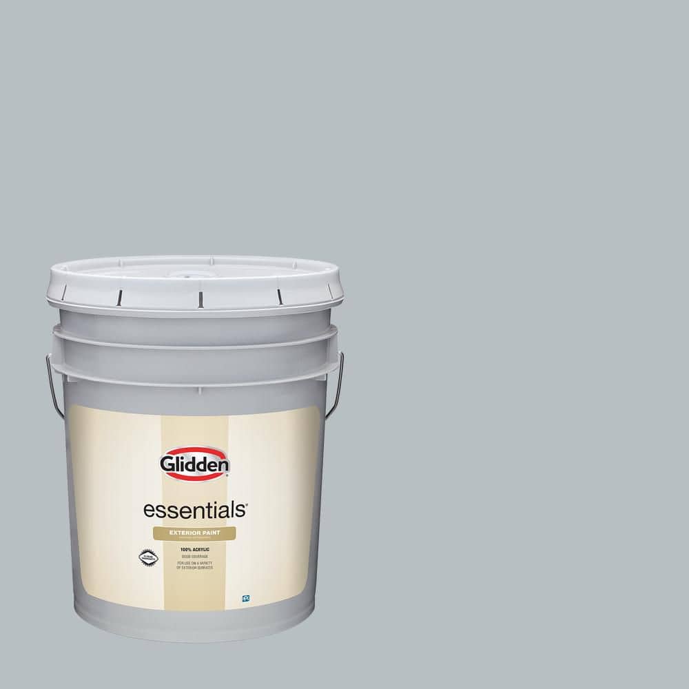 Glidden Essentials 5 gal. PPG1012-4 Gray Frost Satin Exterior Paint