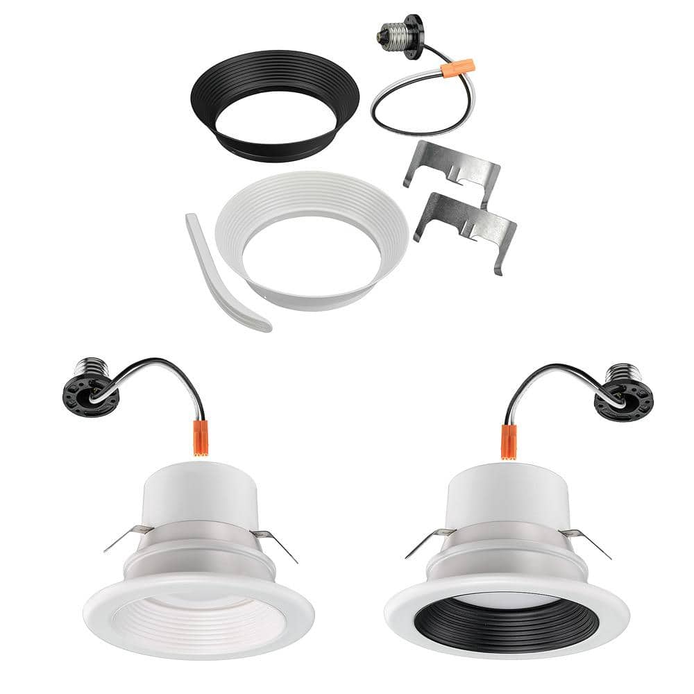 Commercial Electric 4 in. 30 Lighting Options Title 20 Integrated LED Recessed Light Trim Adjustable CCT New Construction Remodel Indoor (3)