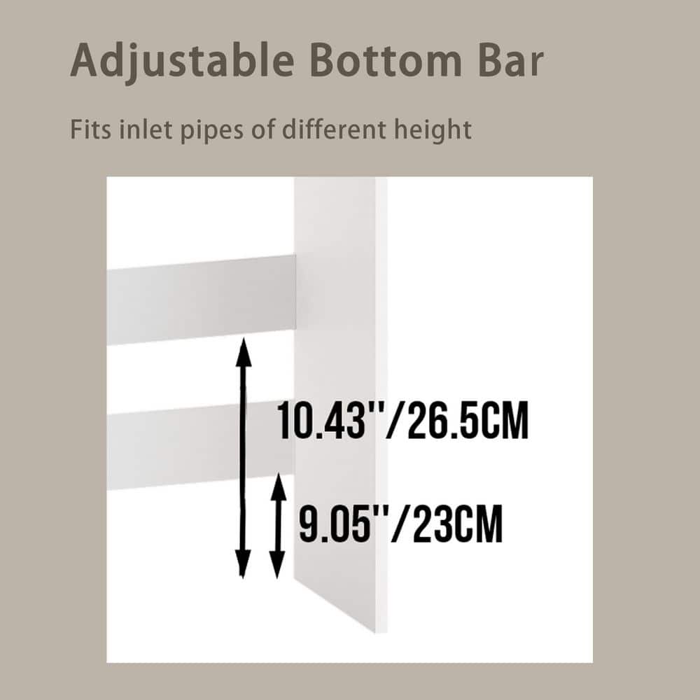 Wudkey 24.80 in. W x 66.14 in. H x 8.66 in. D Rectangular Wood Over-The-Toilet Storage Cabinet with Adjustable Shelves, White (3)