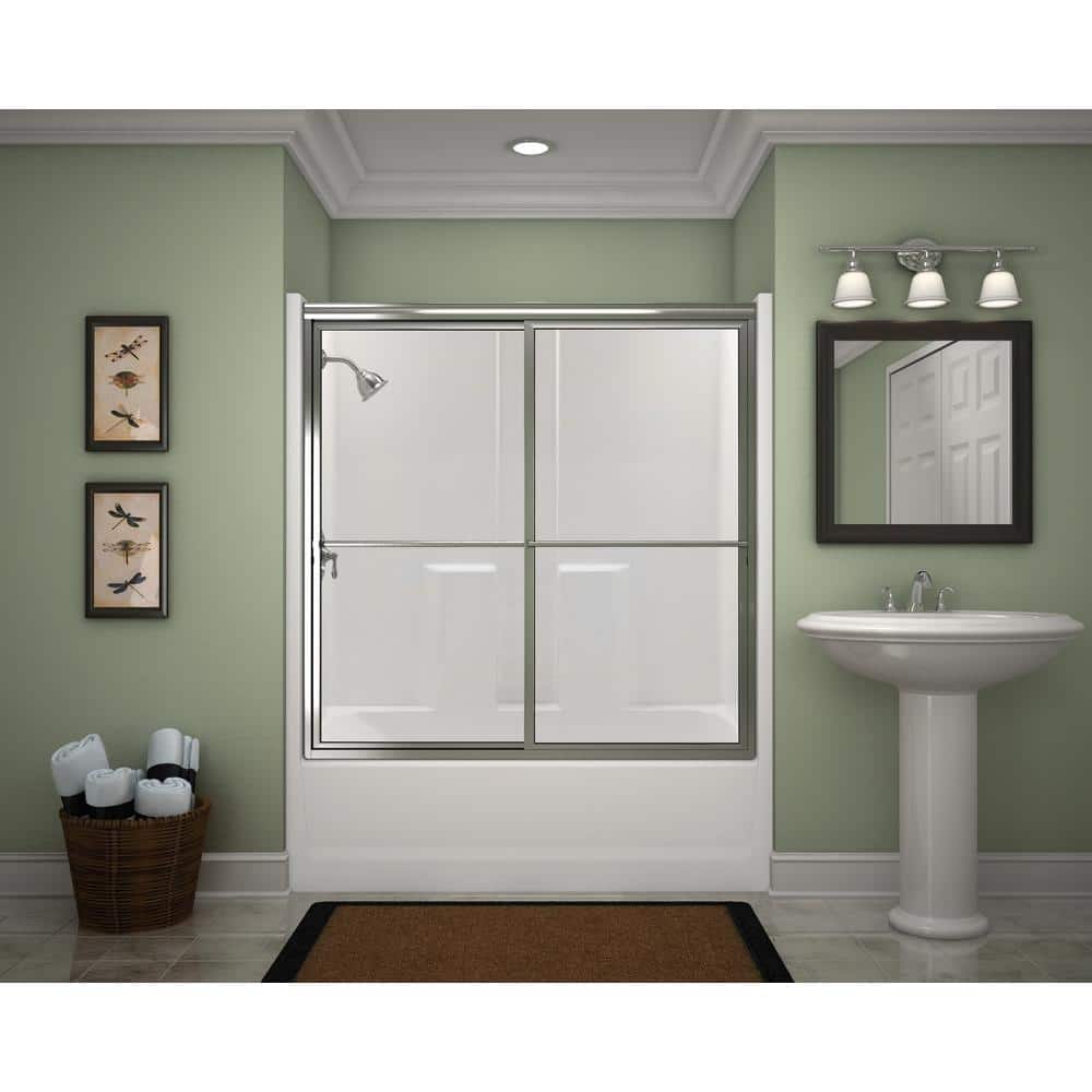 Aquatic Everyday 60 in. x 30 in. x 72 in. 1-Piece Bath and Shower Kit with Left Drain in White