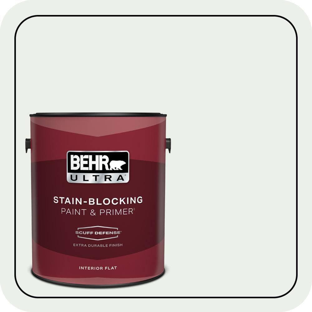 BEHR ULTRA 1 gal. #470E-1 Breakwater White Extra Durable Flat Interior Paint & Primer