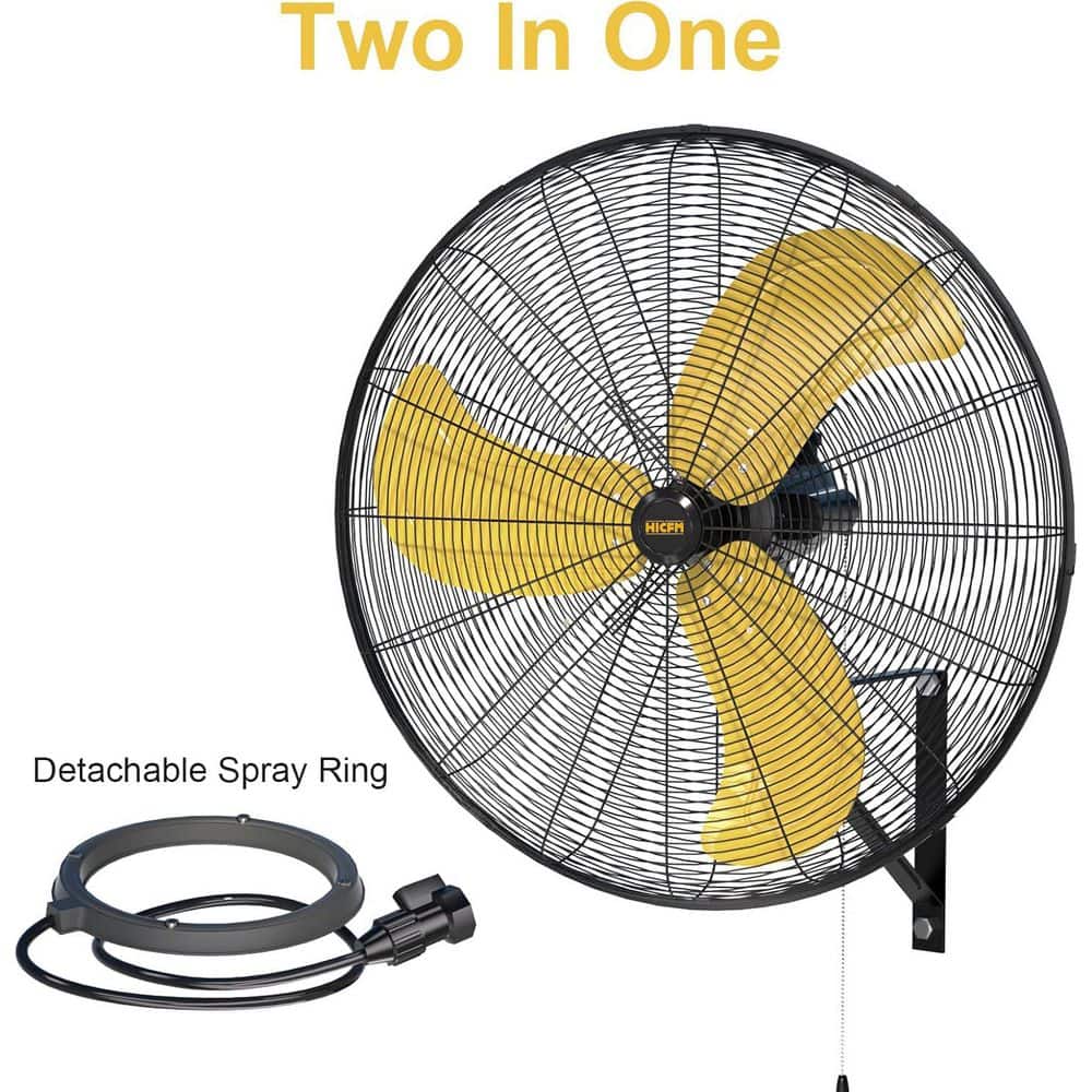 Atemomen 30 in. Misting Outdoor Oscillation Weatherproof Wall Mounted Fan with IP44 Enclosure Motor, 9 FT Cord and GFCI Plug (2)