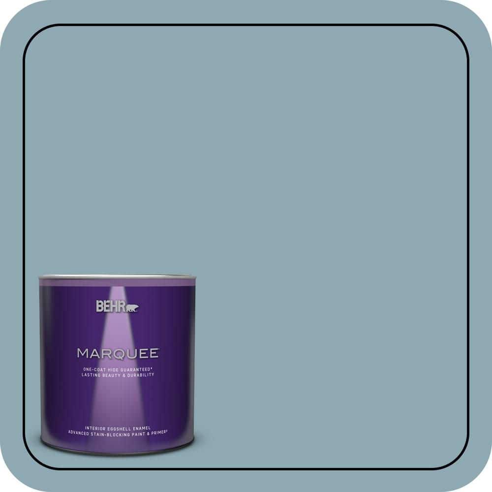 BEHR MARQUEE 1 qt. #530F-4 Newport Blue Eggshell Enamel Interior Paint & Primer