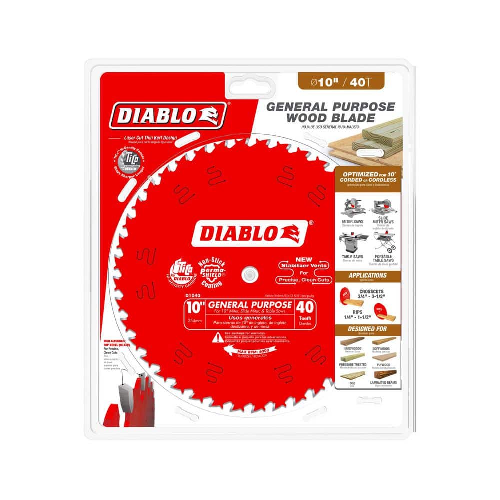 DIABLO 10in. x 40-Tooth General Purpose Saw Blade for Wood (3)