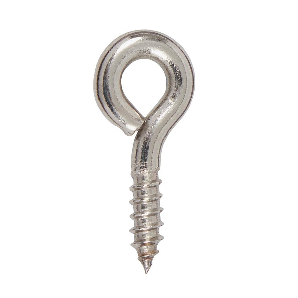 Everbilt 1/4 in. x 2 in. Stainless Steel Screw Eye (2-Piece)